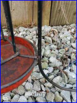 Mid Century Modern Atomic Style Wire Umbrella Stick Stand Black Red