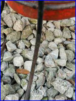 Mid Century Modern Atomic Style Wire Umbrella Stick Stand Black Red