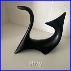 Mid Century Modern Design Black Atomic Cubist Ceramic Cat Figurines