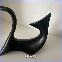 Mid Century Modern Design Black Atomic Cubist Ceramic Cat Figurines