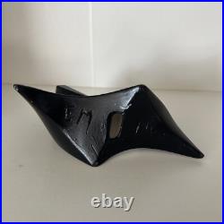 Mid Century Modern Design Black Atomic Cubist Ceramic Cat Figurines