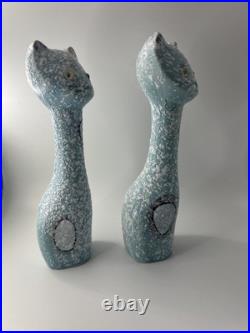 Mid Century Modern MCM Atomic Jeweled Eye Cats Salt & Pepper Shaker Set