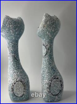 Mid Century Modern MCM Atomic Jeweled Eye Cats Salt & Pepper Shaker Set