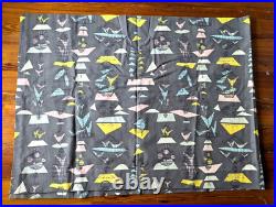 Mid Century Modern Pastel Bird Birdcage Abstract Atomic Curtain Fabric Barkcloth Mid Century Modern Pastel Bird Birdcage Abstract Atomic Curtain Fabric Barkcloth