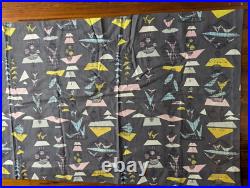 Mid Century Modern Pastel Bird Birdcage Abstract Atomic Curtain Fabric Barkcloth Mid Century Modern Pastel Bird Birdcage Abstract Atomic Curtain Fabric Barkcloth