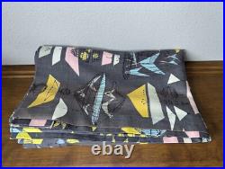 Mid Century Modern Pastel Bird Birdcage Abstract Atomic Curtain Fabric Barkcloth Mid Century Modern Pastel Bird Birdcage Abstract Atomic Curtain Fabric Barkcloth