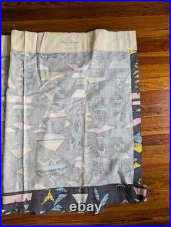 Mid Century Modern Pastel Bird Birdcage Abstract Atomic Curtain Fabric Barkcloth Mid Century Modern Pastel Bird Birdcage Abstract Atomic Curtain Fabric Barkcloth