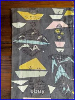 Mid Century Modern Pastel Bird Birdcage Abstract Atomic Curtain Fabric Barkcloth Mid Century Modern Pastel Bird Birdcage Abstract Atomic Curtain Fabric Barkcloth