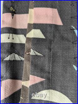 Mid Century Modern Pastel Bird Birdcage Abstract Atomic Curtain Fabric Barkcloth Mid Century Modern Pastel Bird Birdcage Abstract Atomic Curtain Fabric Barkcloth