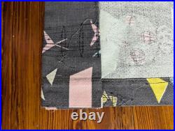 Mid Century Modern Pastel Bird Birdcage Abstract Atomic Curtain Fabric Barkcloth Mid Century Modern Pastel Bird Birdcage Abstract Atomic Curtain Fabric Barkcloth