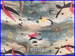 Mid Century Modern Space Age Atomic Barkcloth Vintage Colorful Curtains