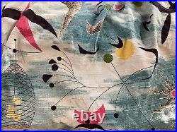 Mid Century Modern Space Age Atomic Barkcloth Vintage Colorful Curtains