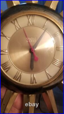 Mid Century Modern United Atomic Starburst Clock 25 Works Mid Century Modern United Atomic Starburst Clock 25 Works