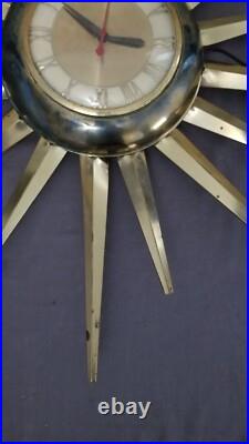 Mid Century Modern United Atomic Starburst Clock 25 Works Mid Century Modern United Atomic Starburst Clock 25 Works