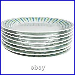 Mid Century Modern Yamaka Staccato 10 1/4 Dinner Plates Atomic Set Of 8