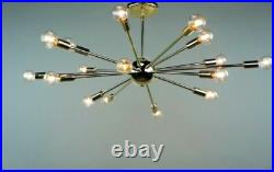 Mid Century Polished Brass Atomic Sputnik Starburst Chandelier Light Fixture Mid Century Polished Brass Atomic Sputnik Starburst Chandelier Light Fixture