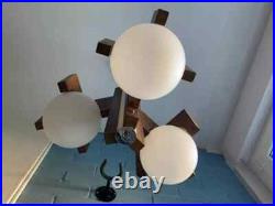 Mid Century Sputnik Cubist Pendant Space Age Lamp Atomic Wooden Design Light Mid Century Sputnik Cubist Pendant Space Age Lamp Atomic Wooden Design Light