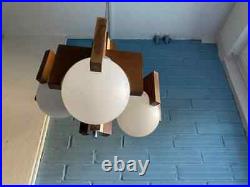 Mid Century Sputnik Cubist Pendant Space Age Lamp Atomic Wooden Design Light Mid Century Sputnik Cubist Pendant Space Age Lamp Atomic Wooden Design Light