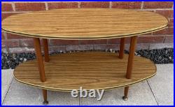 Mid Century Vintage Formica Side Table With Atom Legs 2 Shelves 60's / 70's