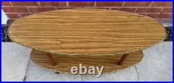 Mid Century Vintage Formica Side Table With Atom Legs 2 Shelves 60's / 70's