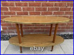 Mid Century Vintage Formica Side Table With Atom Legs 2 Shelves 60's / 70's