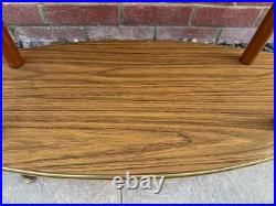 Mid Century Vintage Formica Side Table With Atom Legs 2 Shelves 60's / 70's