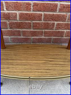 Mid Century Vintage Formica Side Table With Atom Legs 2 Shelves 60's / 70's