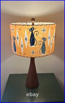 Mid Century Vintage Style Fiberglass Lamp Shade Atomic Kitty Cat Retro Orange