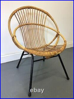Mid-century Bamboo Cane Franco Albini Boho Tiki Atomic Style Chair