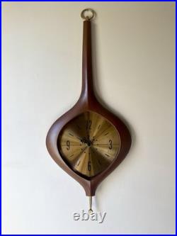Mid-century Elgin Atomic Teardrop Wall Clock