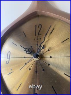 Mid-century Elgin Atomic Teardrop Wall Clock