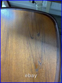 Mid-century Modern Teak Coffee Table with 3 tapered legs 58x80cm