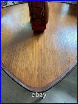 Mid-century Modern Teak Coffee Table with 3 tapered legs 58x80cm