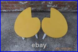 Mid century side tables vintage kidney tables bedside tables pair 1960s atomic