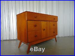 Midcentury 1950s Oak Sideboard Drawers Storage Vintage Retro Atomic Era