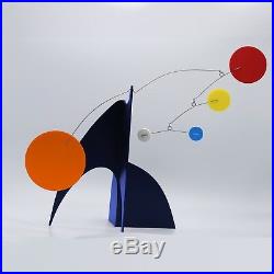 Midcentury Chic Art Sculpture by Atomic Mobiles Navy Blue Modern Kinetic Stabile