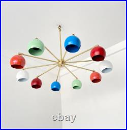 Modern Chandelier- Sputnik MultiColored Chandelier- Mid Century Sputnik Lamp