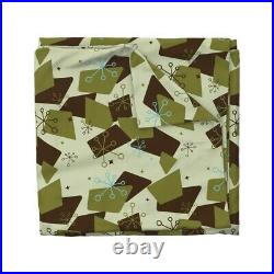 Olive Green Mid Century Style Retro 1950S Sateen Duvet Cover by Spoonflower