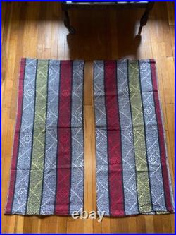 Original RARE Pair 1950s 1960s Geometric Curtains #MCM Mid Century Modern Atomic