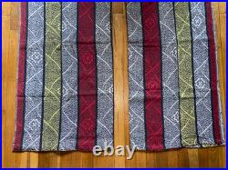 Original RARE Pair 1950s 1960s Geometric Curtains #MCM Mid Century Modern Atomic