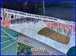 Outrageous 50s Mid Century Spectrum Atomic Miami Beach Barkcloth Vintage Fabric