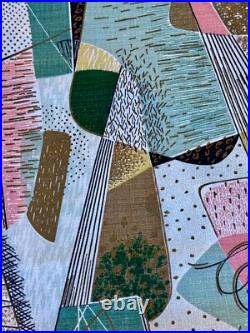 Outrageous 50s Mid Century Spectrum Atomic Miami Beach Barkcloth Vintage Fabric