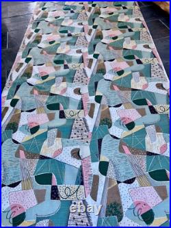 Outrageous 50s Mid Century Spectrum Atomic Miami Beach Barkcloth Vintage Fabric