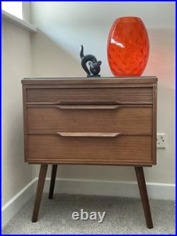 Pair Of Mid Century Modern Bedside Tables On Atomic Style Legs Pair Of Mid Century Modern Bedside Tables On Atomic Style Legs