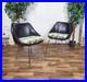 Pair_Of_Vintage_Mid_Century_Chairs_Black_Vinyl_Floral_Seats_Atomic_Retro_MCM_01_cku
