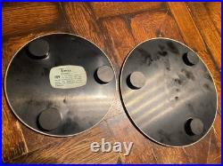 Pair TOWLE Sterling Silver TRIVETS Space Atomic Age Mid Century Modern decor