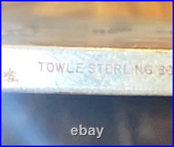 Pair TOWLE Sterling Silver TRIVETS Space Atomic Age Mid Century Modern decor