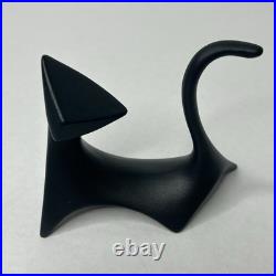 Pair of Mid Century Modern Cubist Atomic Black Ceramic Cat Figurines 1978 Manx Pair of Mid Century Modern Cubist Atomic Black Ceramic Cat Figurines 1978 Manx
