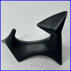 Pair of Mid Century Modern Cubist Atomic Black Ceramic Cat Figurines 1978 Manx Pair of Mid Century Modern Cubist Atomic Black Ceramic Cat Figurines 1978 Manx