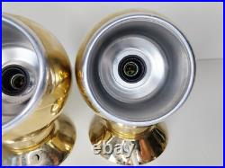 Pair of mid century atomic eyeball lamps, gold plated, ABO Randers of Denmark